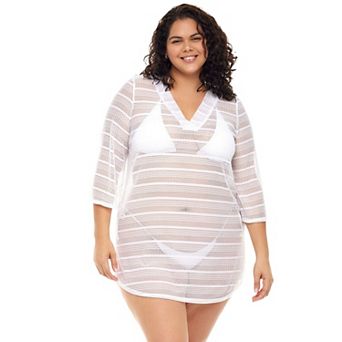 Plus Size Jordan Taylor Sheer Swim Cover-Up Tunic