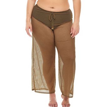 Plus Size Jordan Taylor Sheer Herringbone Swim Cover-Up Pants