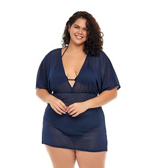 Plus Size Jordan Taylor Textured Dolman Swim Cover-Up Tunic