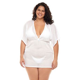 Plus Size Jordan Taylor Textured Dolman Swim Cover-Up Tunic