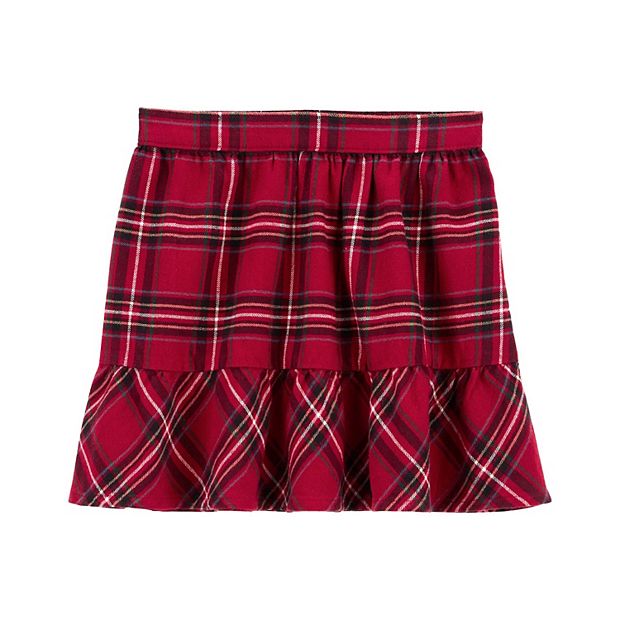 Teen Girls Plaid Twill Pleated Skirt