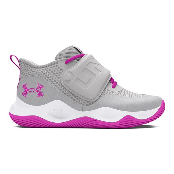 Under Armour Grade School Zone BB 2 Basketball Shoes - Gray Vivid Magenta (6)