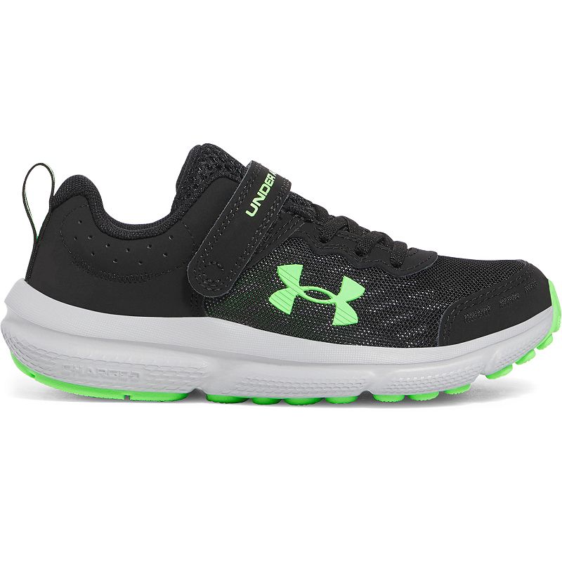 Under Armour Assert 10 AC Paint Splatter Little Kids' Running Shoes, Boy's, Size: 3, Gray Green Shock