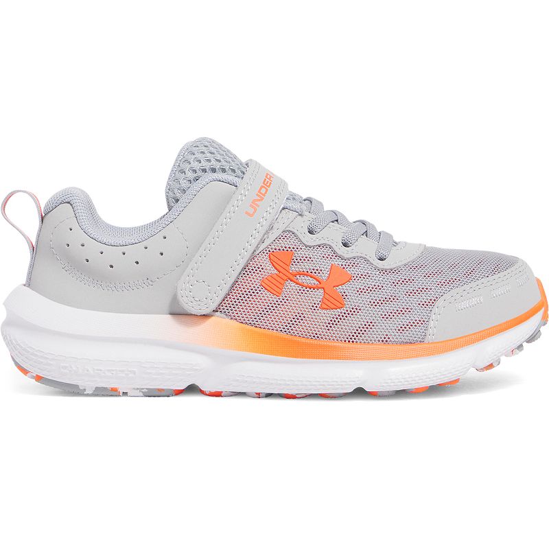 Under Armour Assert 10 AC Paint Splatter Little Kids' Running Shoes, Boy's, Size: 12 Wide, Gray Red