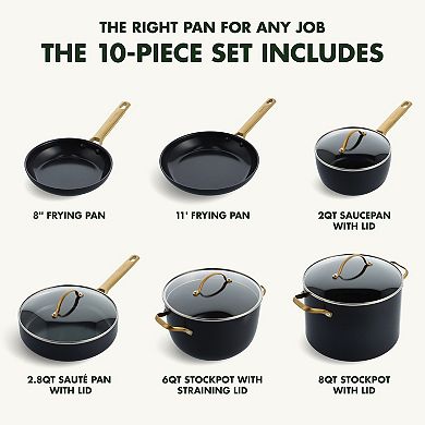 GreenPan Reserve Hard-Anodized Healthy Ceramic Nonstick 10-pc. Cookware Set