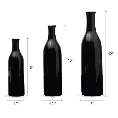 Scott Living Ceramic Bottle Decorative Vase Table Decor 3-piece Set