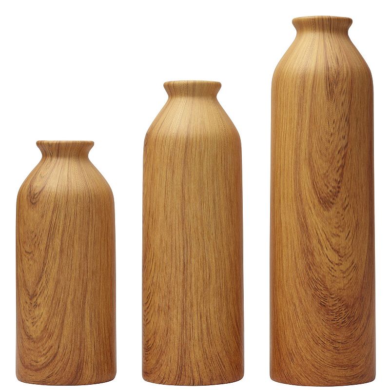 Scott Living Ceramic Shoulder Decorative Vase Table Decor 3-piece Set, Beig