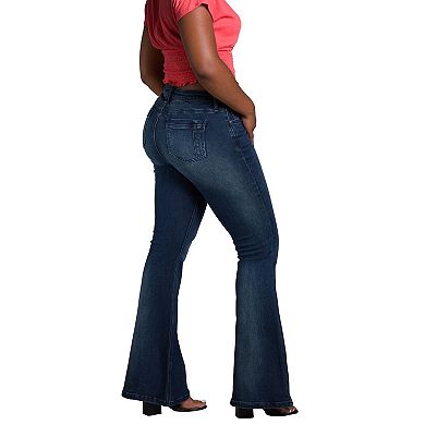 Poetic Justice Women's Mid Rise Flare Jean