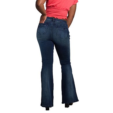 Poetic Justice Women's Mid Rise Flare Jean