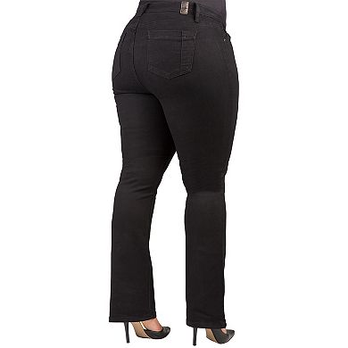 Plus Size Women's Curvy Fit Stretch Denim Slim Boot Cut Jeans