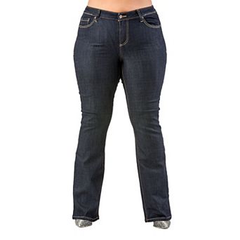 Plus Size Curvy Fit Stretch Denim Slim Boot Cut Jeans