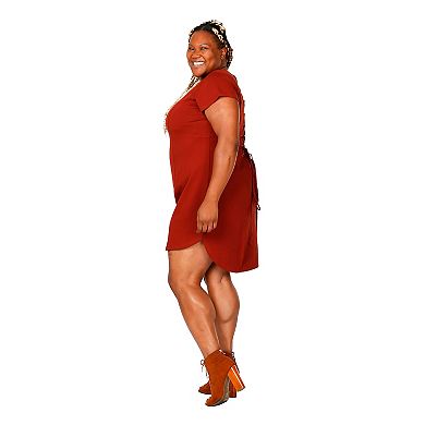 Poetic Justice Women's Plus Size Lace Up Back Dress