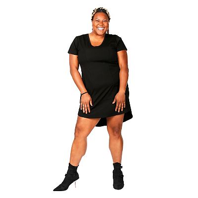 Poetic Justice Plus Size Lace Up Back Mini Dress - Red Stone
