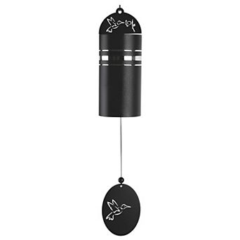 FC Design 22" Long Metal Black Tube Hummingbird Wind Chime Perfect Gifts for Holiday Patio Garden Decor