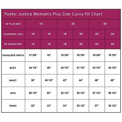 Poetic Justice Plus Size Women's Curvy Fit Denim Five Pockets Skinny Jeans