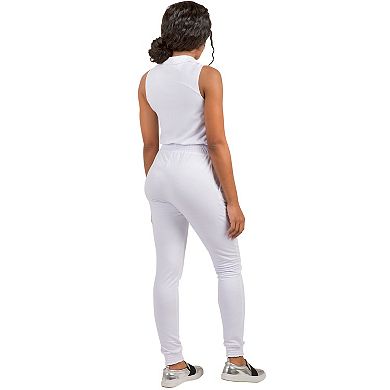 Poetic Justice Curvy Women's Sleeveless Stretch Collared Jumpsuit