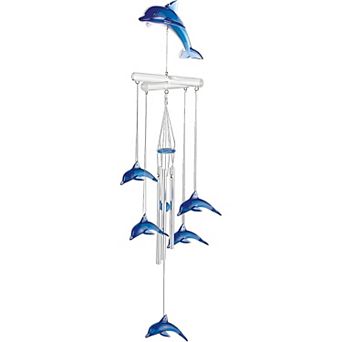 FC Design 19" Long Dolphin Acrylic Wind Chime Marine Life Garden Patio Decoration Perfect Gifts for Holiday Patio Garden Decor