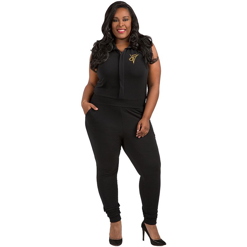 Poetic Justice Curvy Women Plus Size Black Ponte Front Studs Hourglass  Dress,Black,2X Plus at  Women's Clothing store