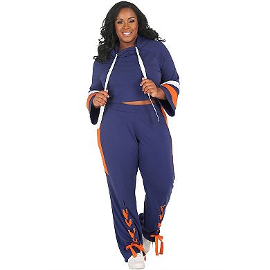 Poetic Justice Plus Size Curvy Women's Flare Sleeve Cropped Hoodie