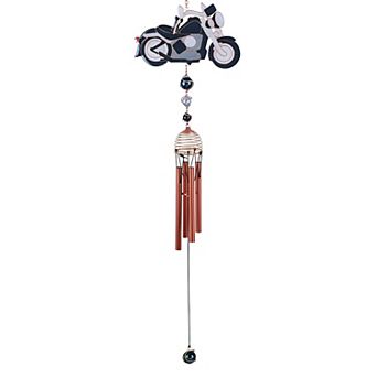 FC Design 31" Long Motorcycle Wind Chime with Copper Gem Perfect Gifts for Holiday Patio Garden Decor