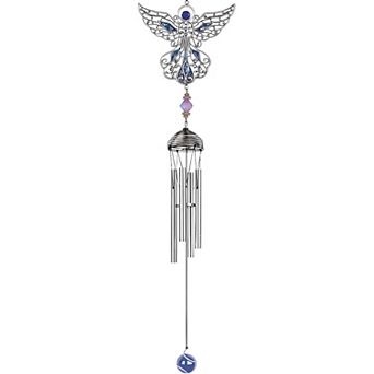 FC Design 21" Long Blue Angel Pewter and Gem Wind Chime Garden Patio Decoration Perfect Gifts for Holiday Patio Garden Decor