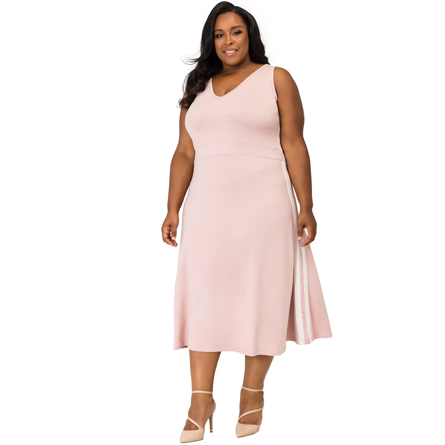 Poetic Justice Plus Size Curvy Women's Lace Insets Pull On Ponte