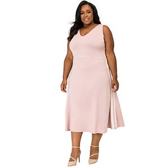 Poetic Justice Plus Size Curvy Women's Athletic Stripe A-Line Midi Dress