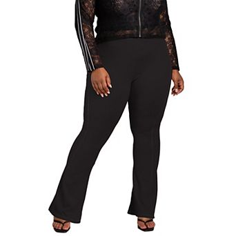 Poetic Justice Women's Plus Size High Rise Fitted Flare Pant