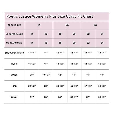 Poetic Justice Women's Plus Size High Rise Fitted Flare Pant