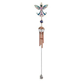 FC Design 18" Long Blue Angel Copper and Gem Wind Chime Garden Patio Decoration Perfect Gifts for Holiday Patio Garden Decor