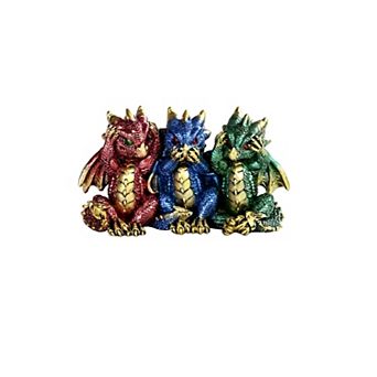 FC Design 5.5"W Hear See Speak No Evil Red Blue Green Dragon Statue Fantasy Decoration Figurine Home Room Decor