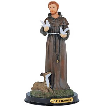 FC Design 9"H Saint Francis with Deer and Doves Statue Holy Figurine Religious Decoration Home Room Decor