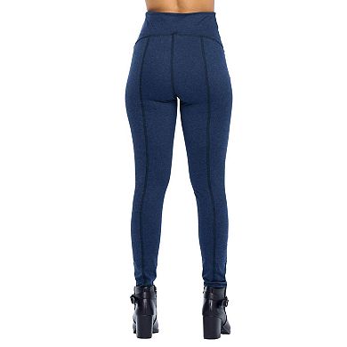 High Waist Yoga Pant Legging (Navy, Large)