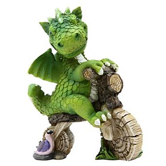 FC Design 4.25"H Green Dragon Baby on a Bike Statue Fantasy Decoration Figurine Home Room Decor