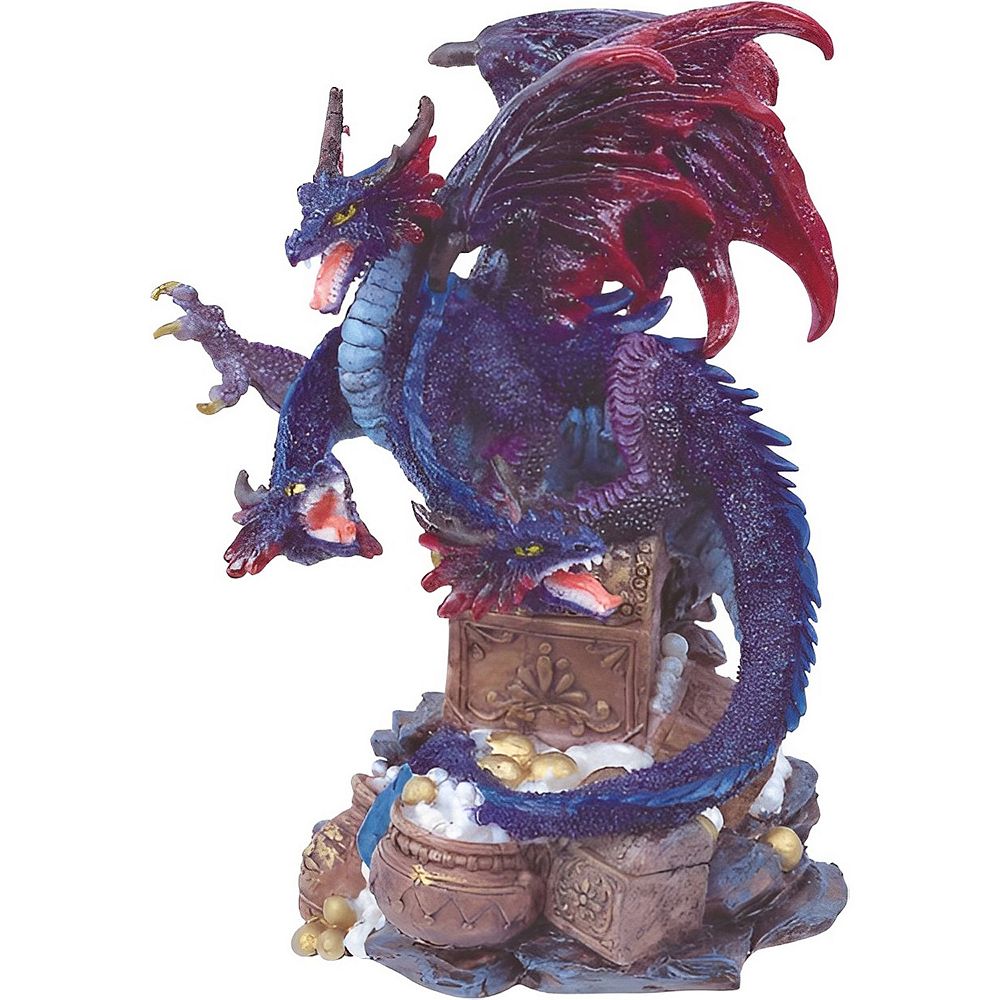 FC Design 4"H Three-Headed Purple Dragon Guarding Treasure Statue ...
