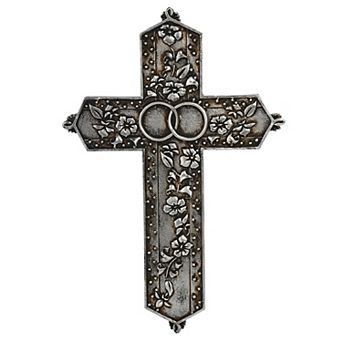 FC Design 7.5"H Silver Matrimony Cross Wall Plaque Holy Statue Religious Decoration Figurine