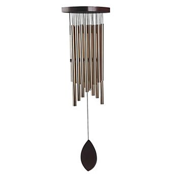 FC Design 30" Long Silver Wood Top Traditional Wind Chime Perfect Gifts for Holiday Patio Garden Decor