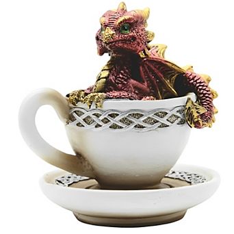 FC Design 4.5"H Red Dragon in Cup Statue Fantasy Decoration Figurine Home Room Decor