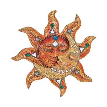 FC Design 16-inch Sun and Moon Mosaic Wall Sculpture