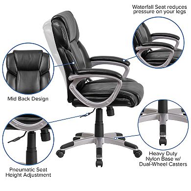 Flash Furniture Carolyn Mid-Back LeatherSoft Executive Swivel Office Chair