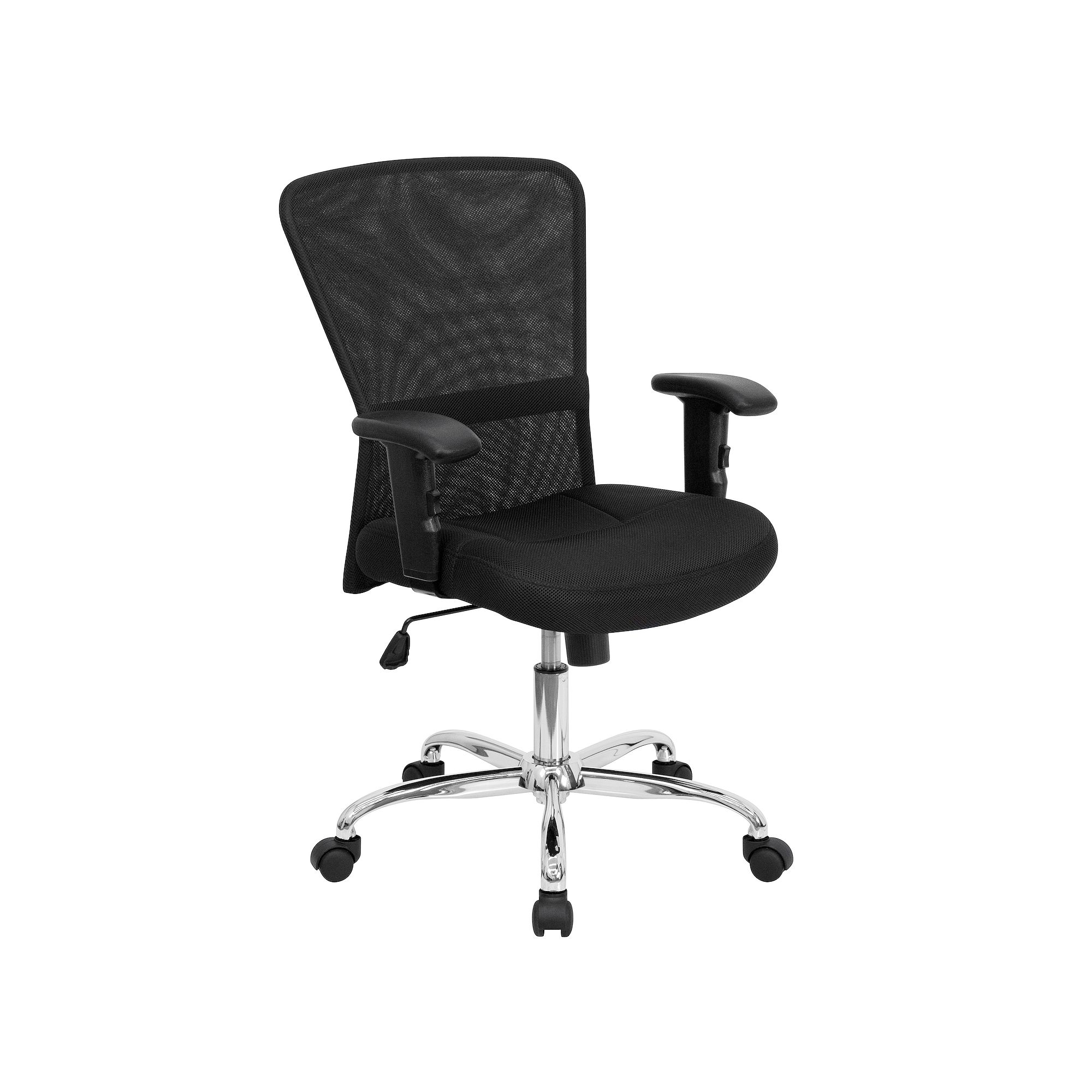 Flash Furniture Jasmine Mid-Back Swivel Office Chair, Black