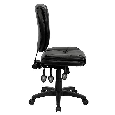 Flash Furniture Caroline Mid-Back LeatherSoft Swivel Office Chair 