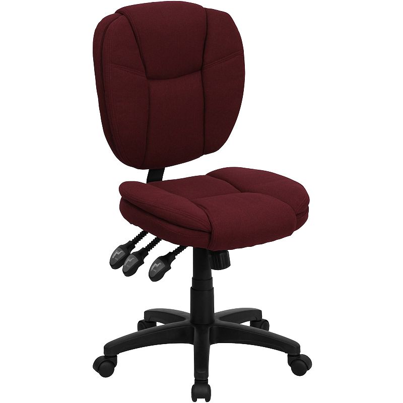 Flash Furniture Caroline Mid-Back LeatherSoft Swivel Office Chair, Red