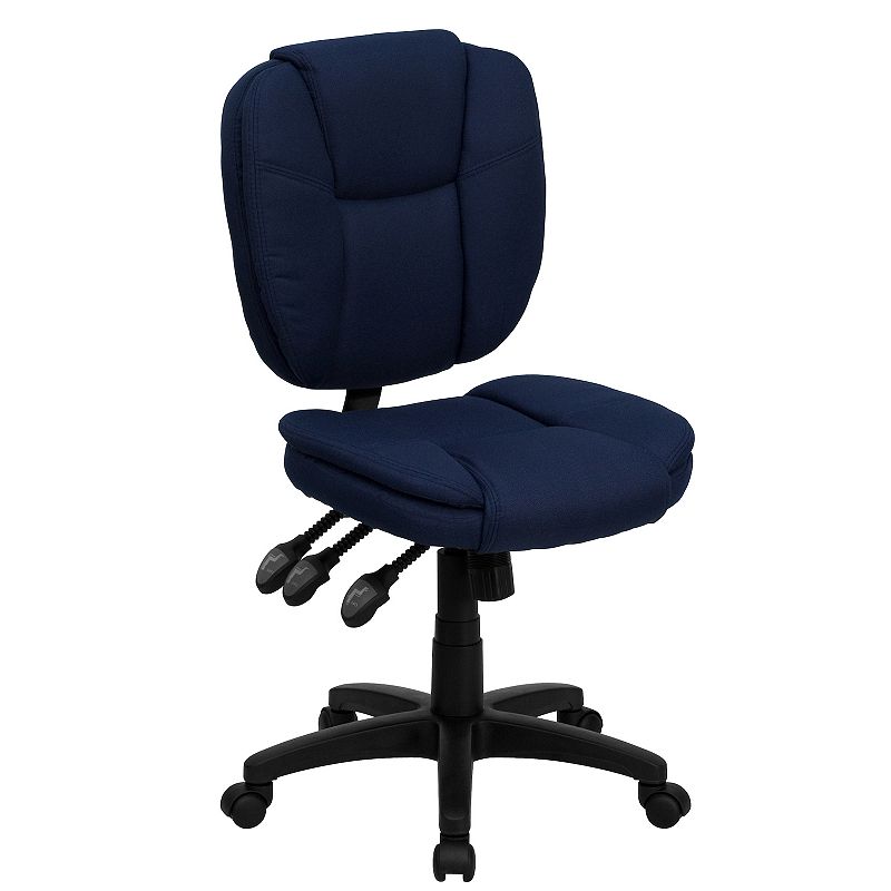 Flash Furniture Caroline Mid-Back LeatherSoft Swivel Office Chair, Blue