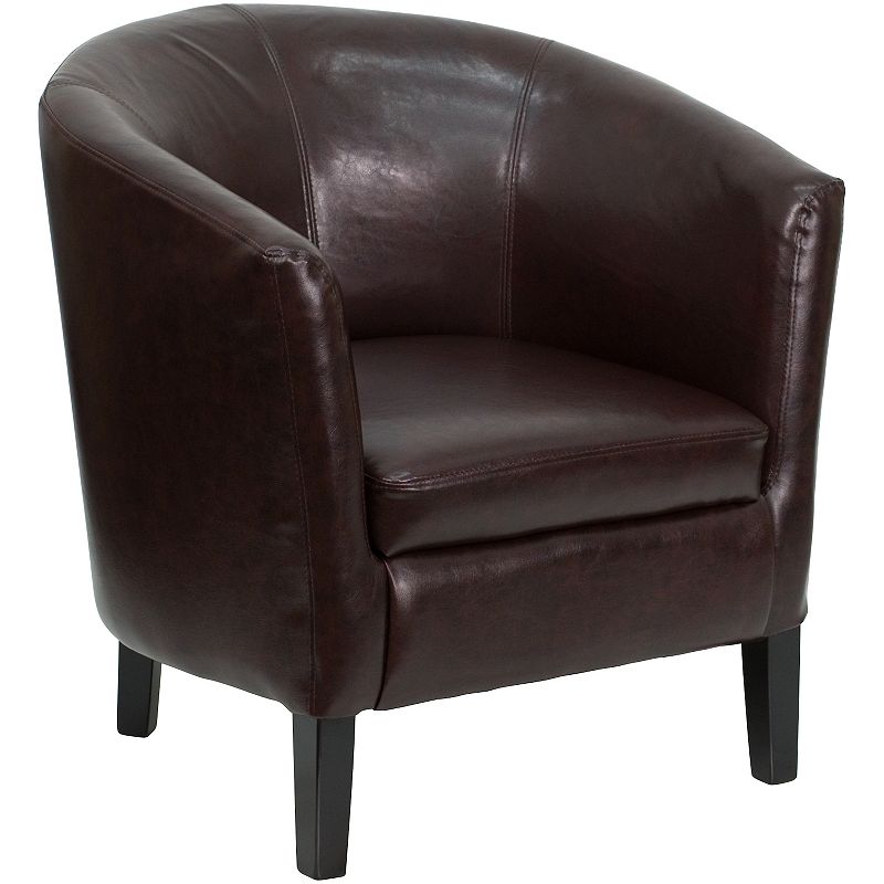 Flash Furniture Lauren LeatherSoft Barrel Shaped Guest Chair, Brown