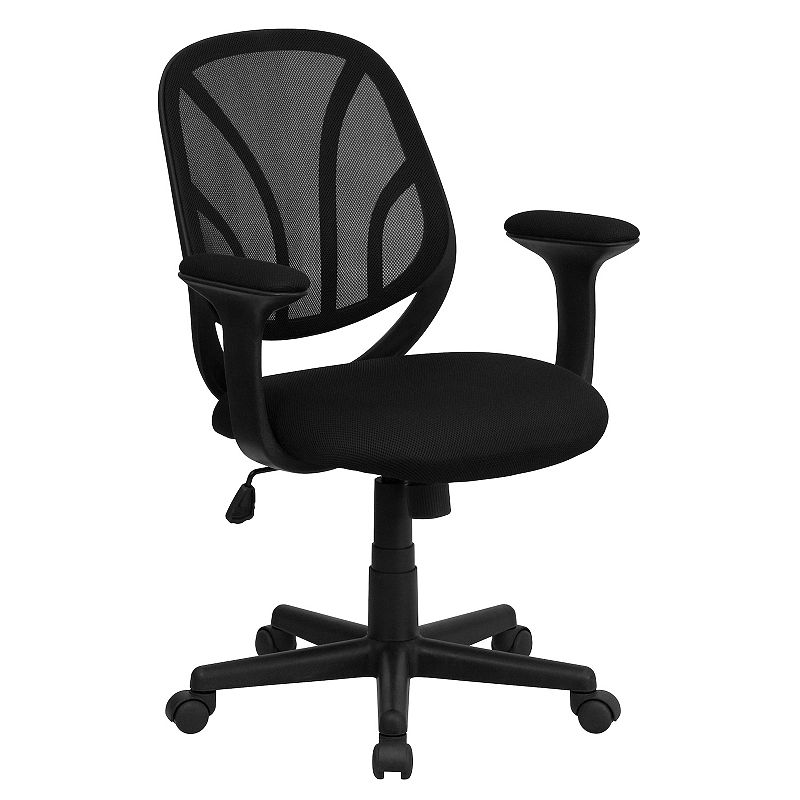 Flash Furniture Mid-Back Mesh Swivel Office Chair, Black