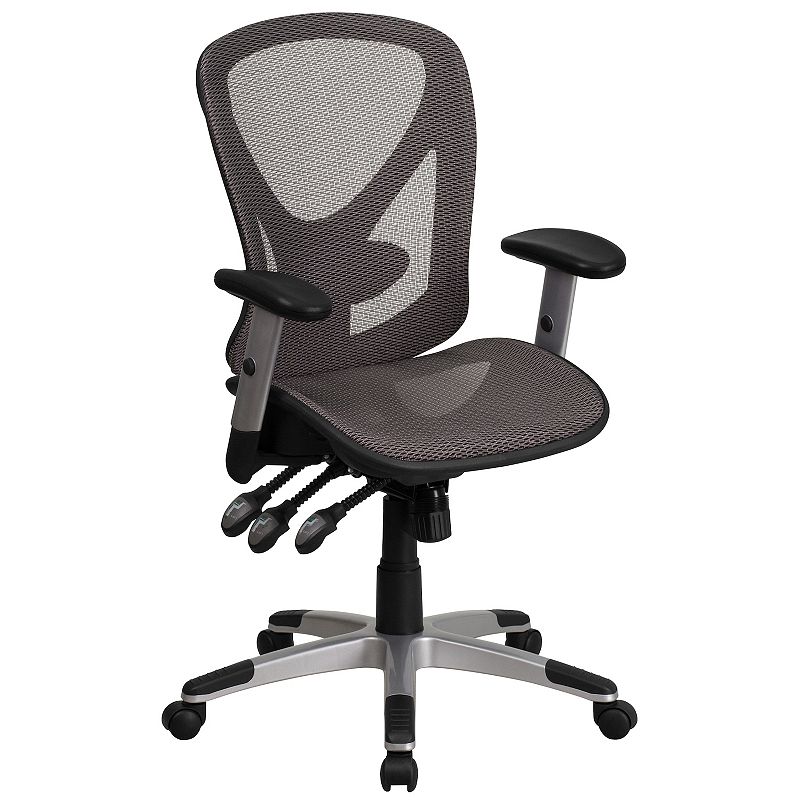 Flash Furniture Sam Mid-Back Swivel Ergonomic Office Chair, Grey
