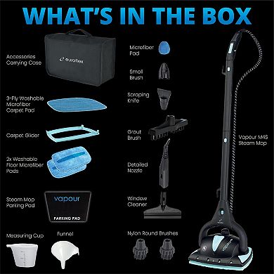 Euroflex Vapour Pro Hybrid Steam Mop & 18-Piece All-in-One Steam Cleaner with Ultra Dry Steam™ Technology (M4S)