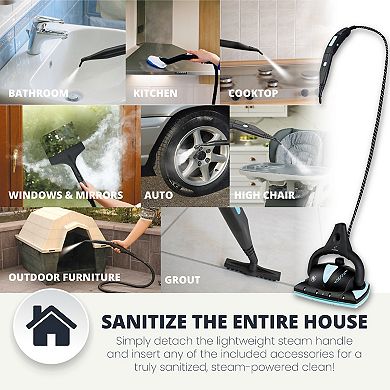 Euroflex Vapour Pro Hybrid Steam Mop & 18-Piece All-in-One Steam Cleaner with Ultra Dry Steam™ Technology (M4S)