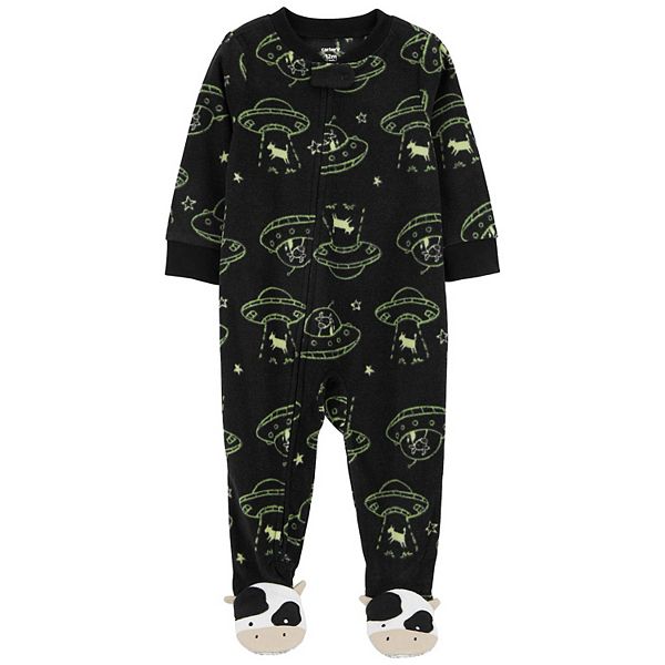 Toddler Carter's Space Cow Fleece Footed Pajamas